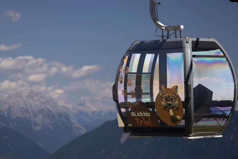 Gondola decorated with the character Trixi in Hoch-Imst